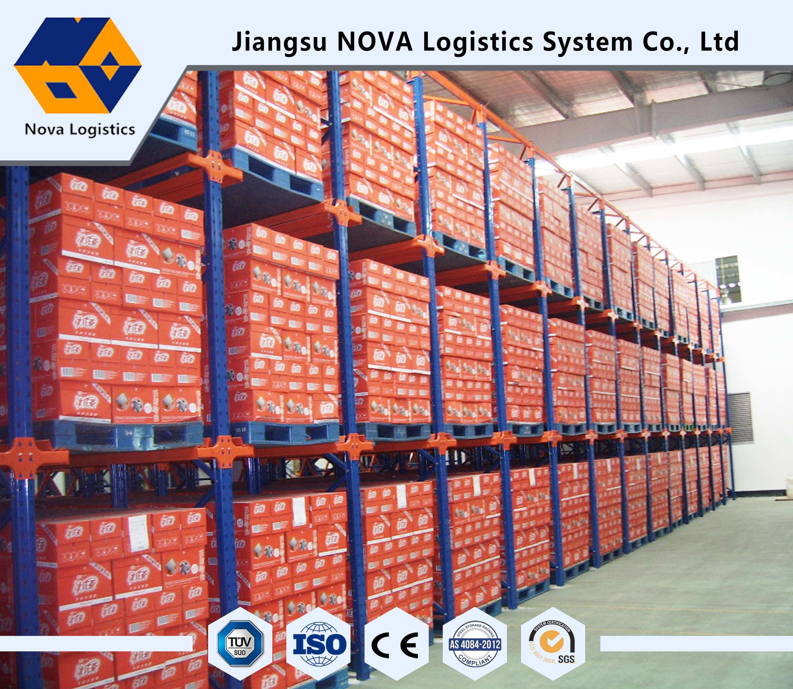 คลังสินค้าจัดเก็บขับเคลื่อนในแท่นวางสินค้ารับประกันโดย ISO CE / Jiangsu NOVA